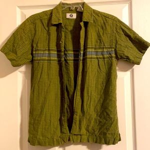 Green button down shirt